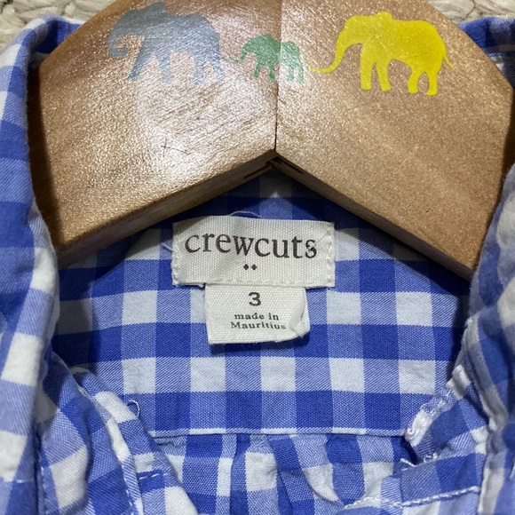 Toddler Boys Crewcuts Baby Blue Gingham Shirt Sz 3 - Picture 2 of 2